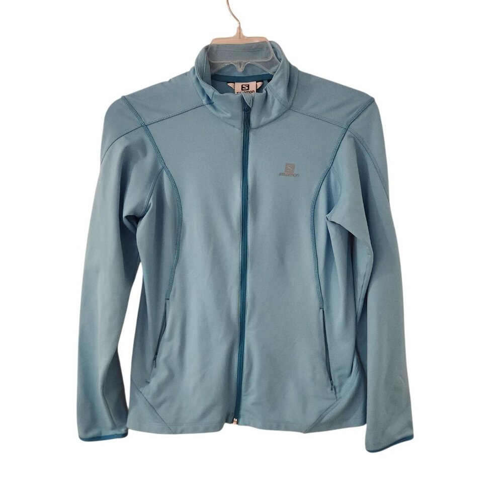 Salomon ActiTherm Jacket Light Blue Activewear Outdoor Skiing Womens Large‎